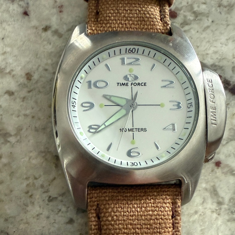 Time Force Tan Watch with Brown Strap
